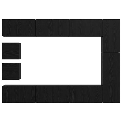Tv-Meubelset Wandgemonteerd 10 Pcs Bewerkt Hout 10