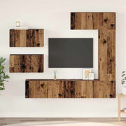 Tv-meubelset 6 stuks bewerkt hout