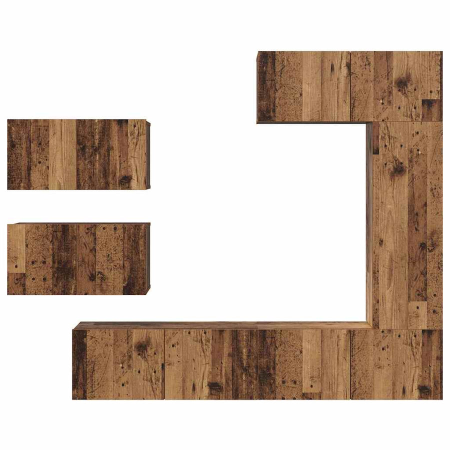Tv-meubelset 6 pcs Oud hout 30.5 x 30 x 90 cm Bewerkt hout