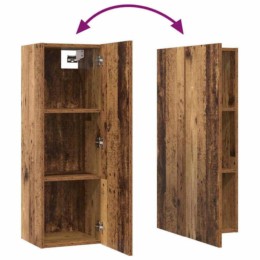 Tv-meubelset 6 pcs Oud hout 30.5 x 30 x 90 cm Bewerkt hout