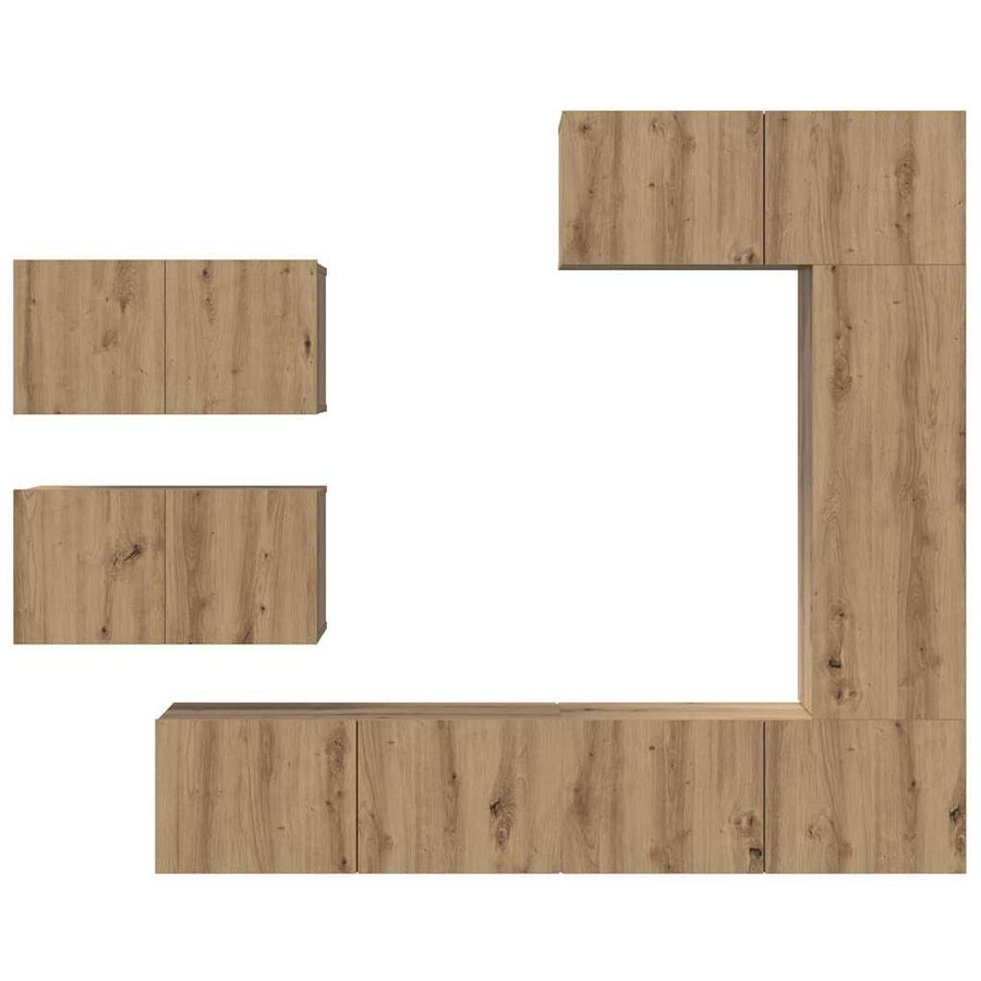 Tv-meubelset 6 pcs artisanaal eikenkleurig 30.5 x 30 x 90 cm