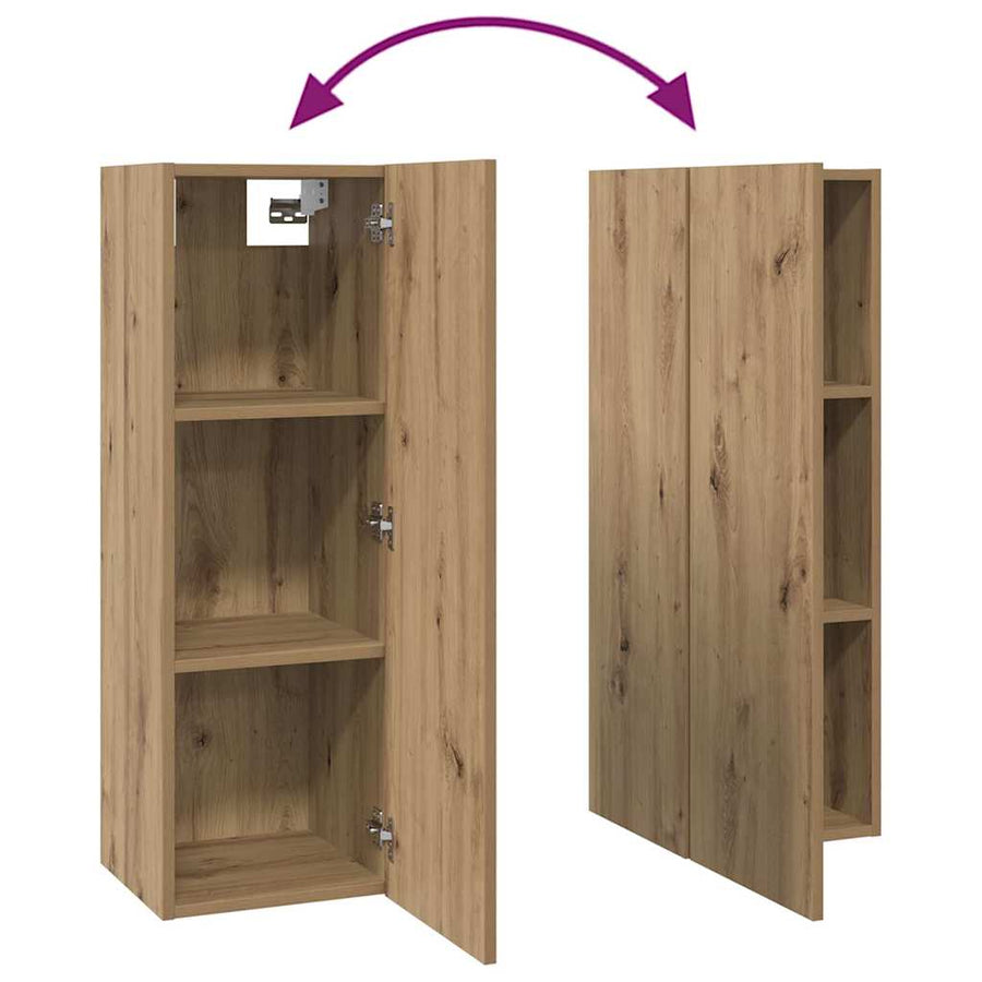 Tv-meubelset 6 pcs artisanaal eikenkleurig 30.5 x 30 x 90 cm