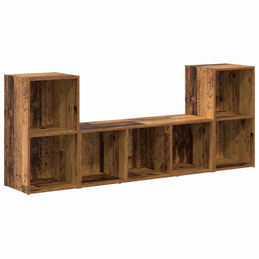 TV-kast set 3 pcs Bruin 107 x 35 x 37 cm Bewerkt hout