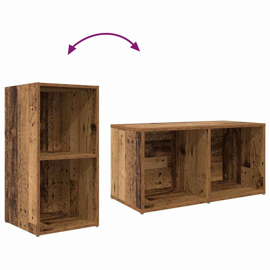 TV-kast set 3 pcs Bruin 107 x 35 x 37 cm Bewerkt hout