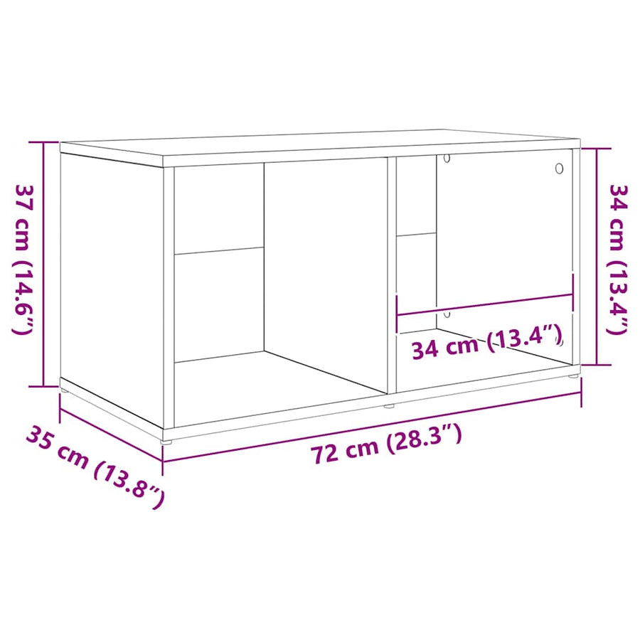 TV-kast set 3 pcs Bruin 107 x 35 x 37 cm Bewerkt hout