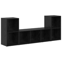 TV-kast set 3 pcs Zwart 107 x 35 x 37 cm Bewerkt hout