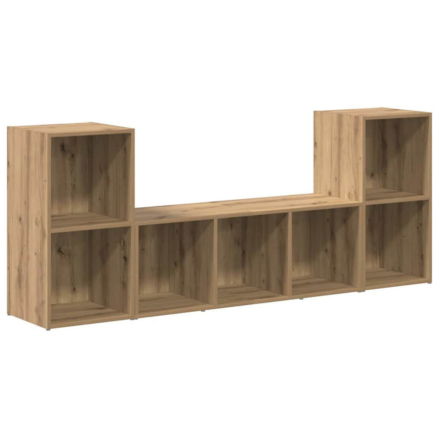 TV-kast set 3 pcs Bruin 107 x 35 x 37 cm Bewerkt hout