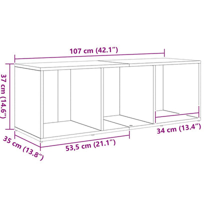 TV-kast set 3 pcs Bruin 107 x 35 x 37 cm Bewerkt hout
