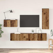 Tv-meubelset 4 stuks bewerkt hout 30.5x30x90 cm