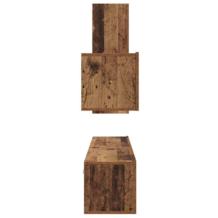 Tv-meubelset 4 pcs Oud hout 30.5 x 30 x 90 cm Bewerkt hout