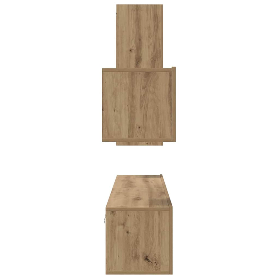 Tv-meubelset 4 pcs artisanaal eikenkleurig 30.5 x 30 x 90 cm