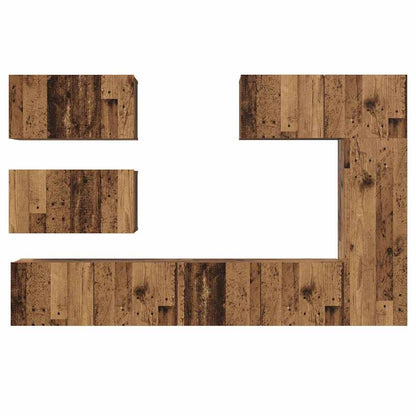 Tv-meubelset 6 pcs Oud hout 30.5 x 30 x 90 cm Bewerkt hout