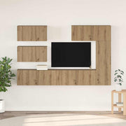 Tv-meubelset 6 stuks eiken 30.5x30x90 cm