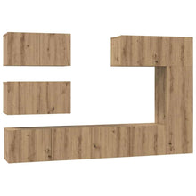 Tv-meubelset 6 pcs artisanaal eikenkleurig 30.5 x 30 x 90 cm