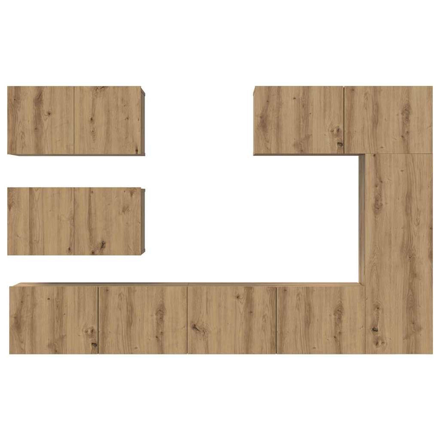 Tv-meubelset 6 pcs artisanaal eikenkleurig 30.5 x 30 x 90 cm