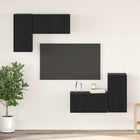 Tv-meubel 60x30x30 cm zwart eiken wandmontage