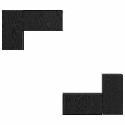 TV-kast met plank met opslag met de deur 4 pcs Zwart eiken 60 x 30 x 30 cm