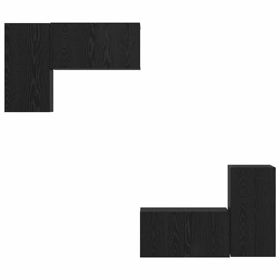 TV-kast met plank met opslag met de deur 4 pcs Zwart eiken 60 x 30 x 30 cm