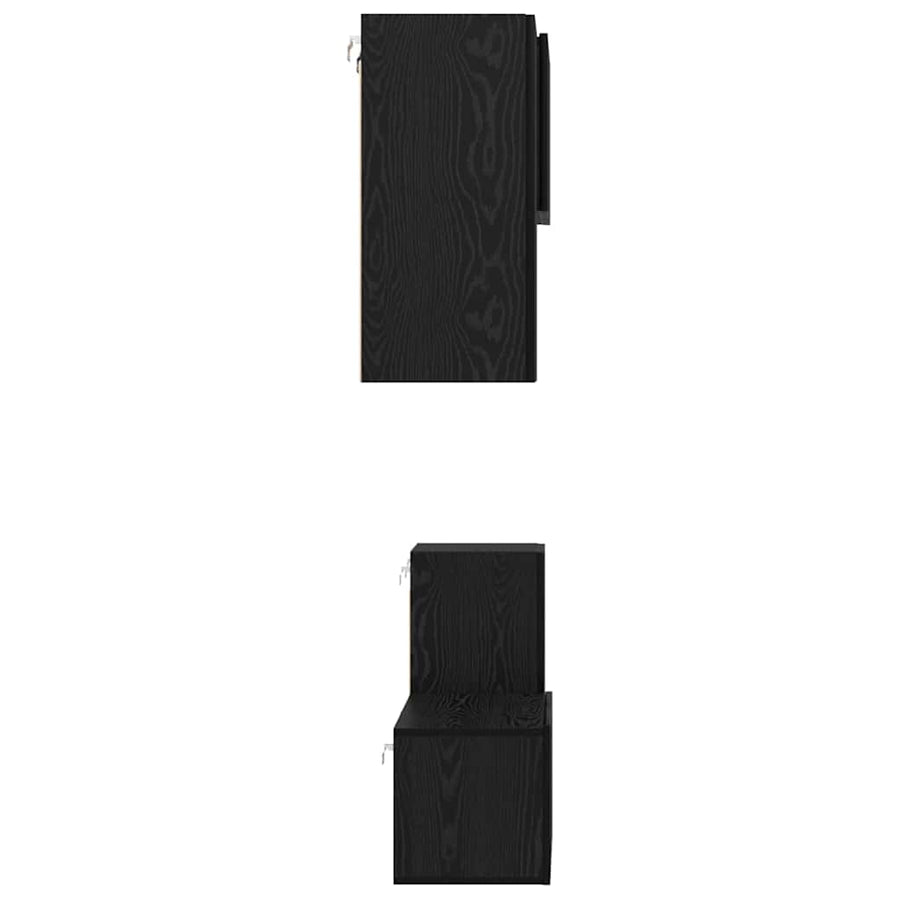 TV-kast met plank met opslag met de deur 4 pcs Zwart eiken 60 x 30 x 30 cm