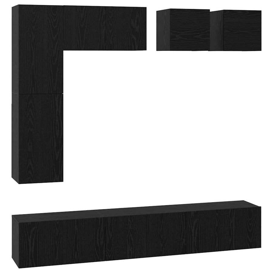 Tv-Meubelset Wandgemonteerd 8 Pcs Bewerkt Hout 60 cm
