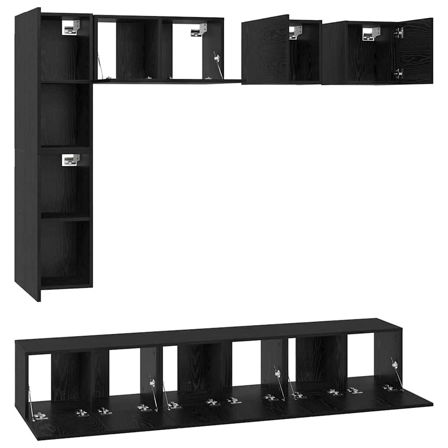 Tv-Meubelset Wandgemonteerd 8 Pcs Bewerkt Hout 60 cm