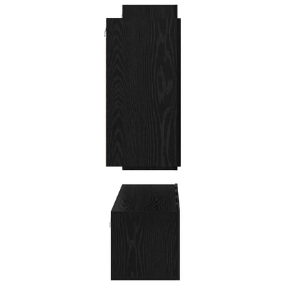 Wandkast Set met plank met opslag met de deur 4 pcs Zwart eiken 30.5 x 30 x 90 cm