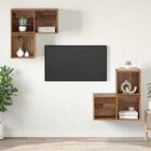 TV Cabinet Set Wall-Mounted 4 pcs Antique Look Wood Engineered Wood
