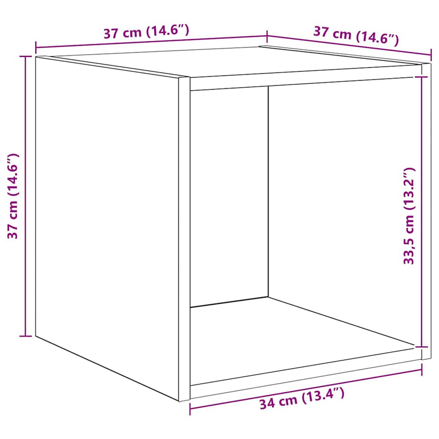 Tv-meubelset Wandgemonteerd 4 pcs Oud Hout Bewerkt hout