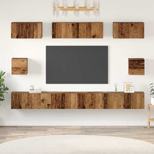 TV-kast set met plank 8 pcs Oud hout Medium 30.5 x 30 x 30 cm
