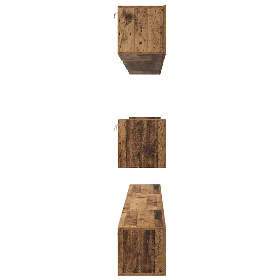 TV-kast set met plank 8 pcs Oud hout Medium 30.5 x 30 x 30 cm