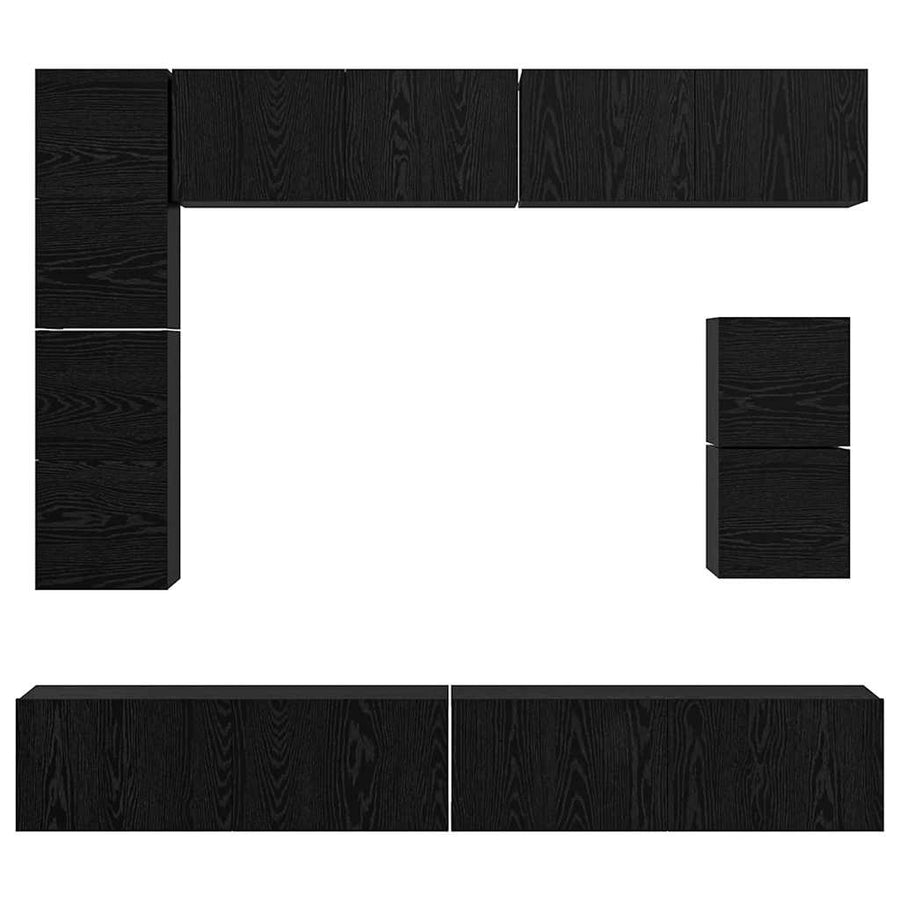 Tv-Meubelset Wandgemonteerd 8 Pcs Bewerkt Hout 100 cm