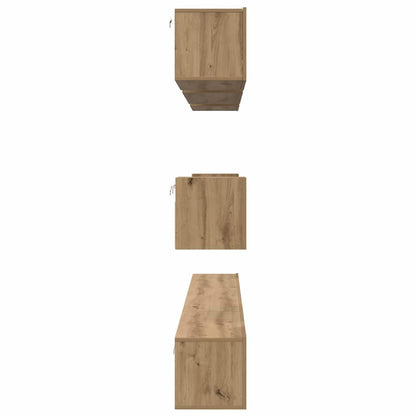 Tv-Meubelset Wandgemonteerd 8 Pcs Artisan Eiken Bewerkt Hout 100 cm