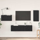 Tv-meubelset 30.5x30x60 cm zwart eiken bewerkt hout