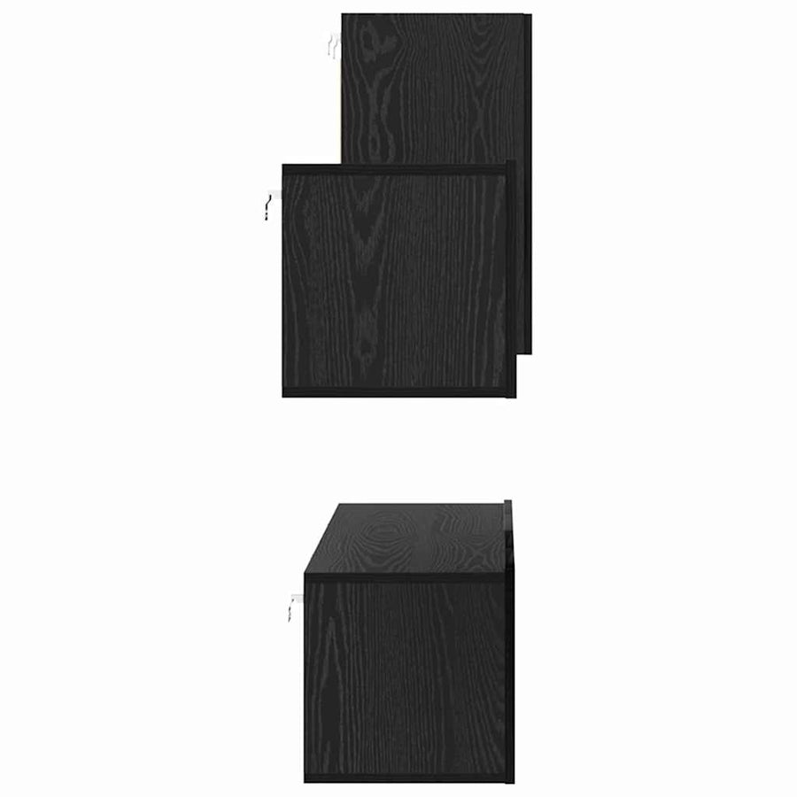 Tv-meubelset 4 pcs Zwart eiken 30.5 x 30 x 60 cm Bewerkt hout