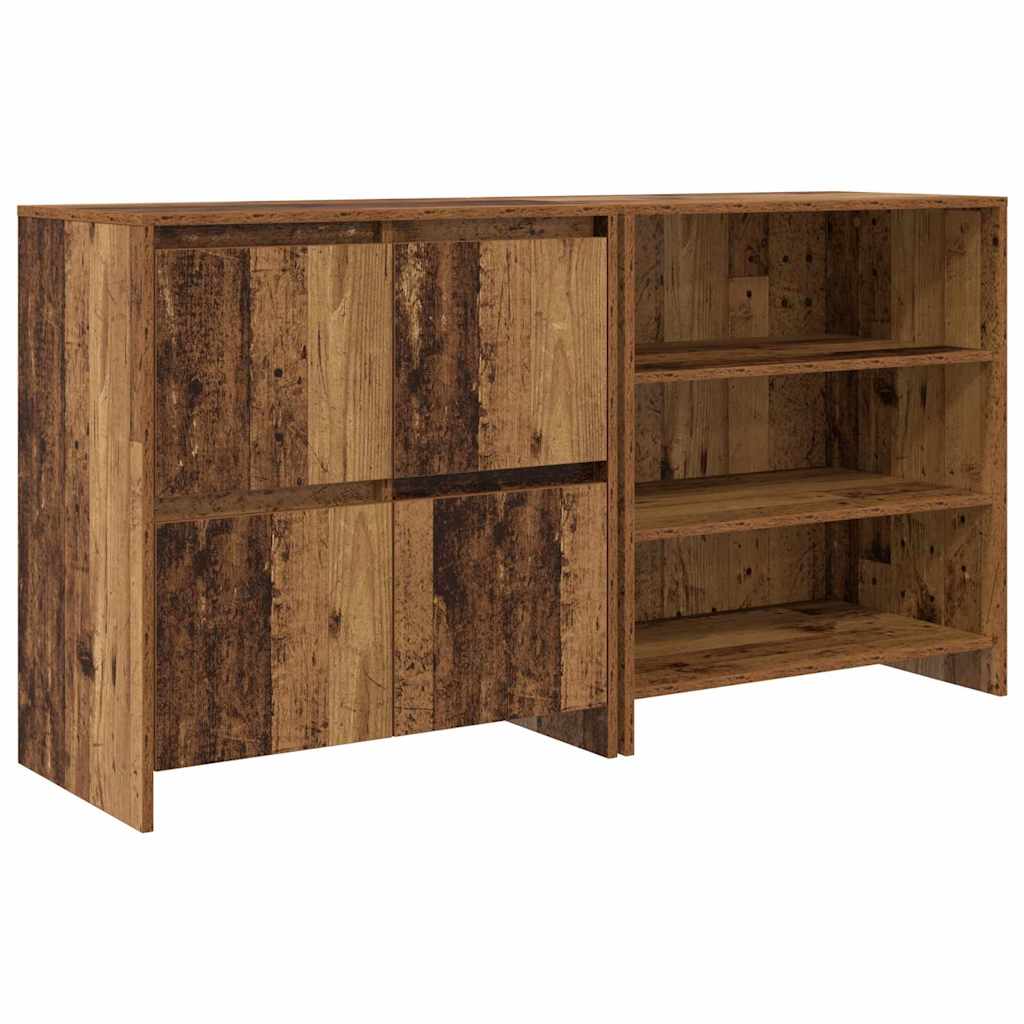 Dressoir met plank 2 pcs Oud hout 70 x 41 x 75 cm Bewerkt hout