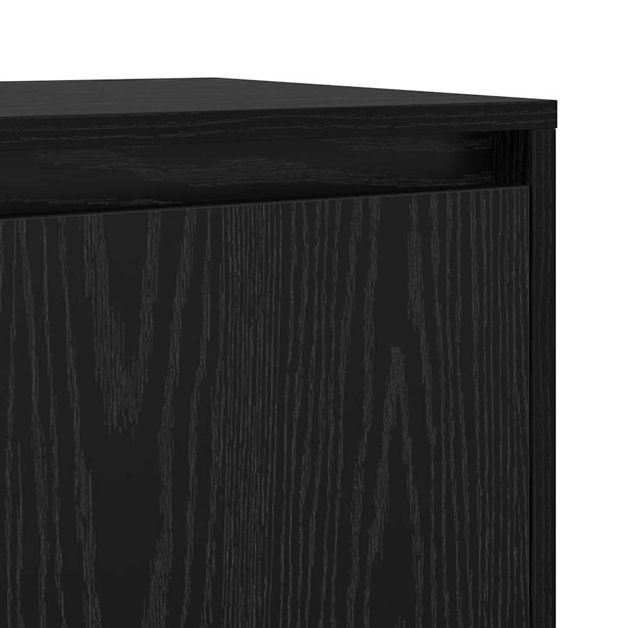 Dressoir 2 pcs Zwart eiken 70 x 41 x 75 cm Bewerkt hout
