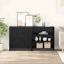 Dressoir 2 pcs Zwart eiken 70 x 41 x 75 cm Bewerkt hout