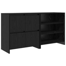 Dressoir 2 pcs Zwart eiken 70 x 41 x 75 cm Bewerkt hout