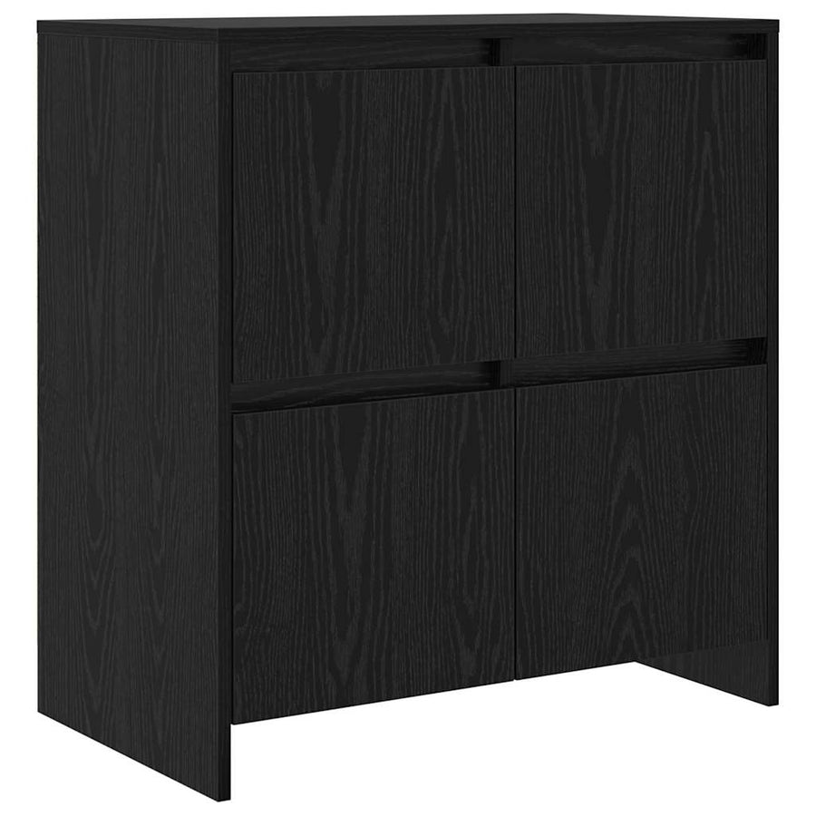Dressoir 2 pcs Zwart eiken 70 x 41 x 75 cm Bewerkt hout
