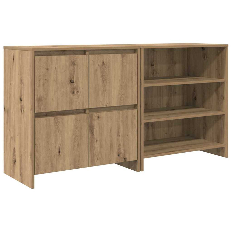 Dressoir 2 pcs artisanaal eikenkleurig 70 x 41 x 75 cm