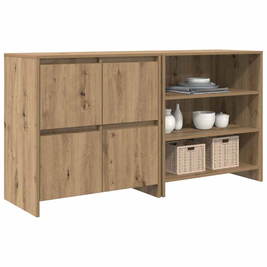 Dressoir 2 pcs artisanaal eikenkleurig 70 x 41 x 75 cm