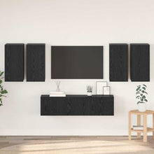 Tv-meubelset 6 pcs Zwart eiken 60 x 30 x 30 cm Bewerkt hout