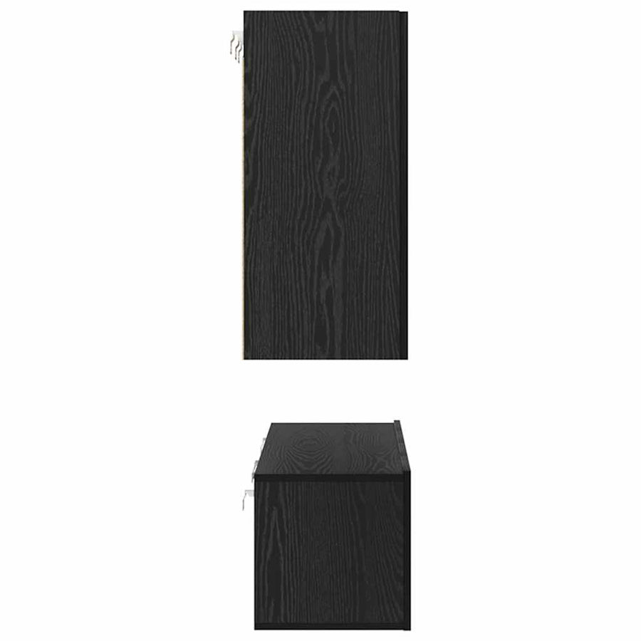 Tv-meubelset 6 pcs Zwart eiken 60 x 30 x 30 cm Bewerkt hout