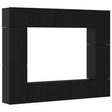 Tv-meubelset 8 pcs Zwart eiken 80 x 30 x 30.5 cm Bewerkt hout