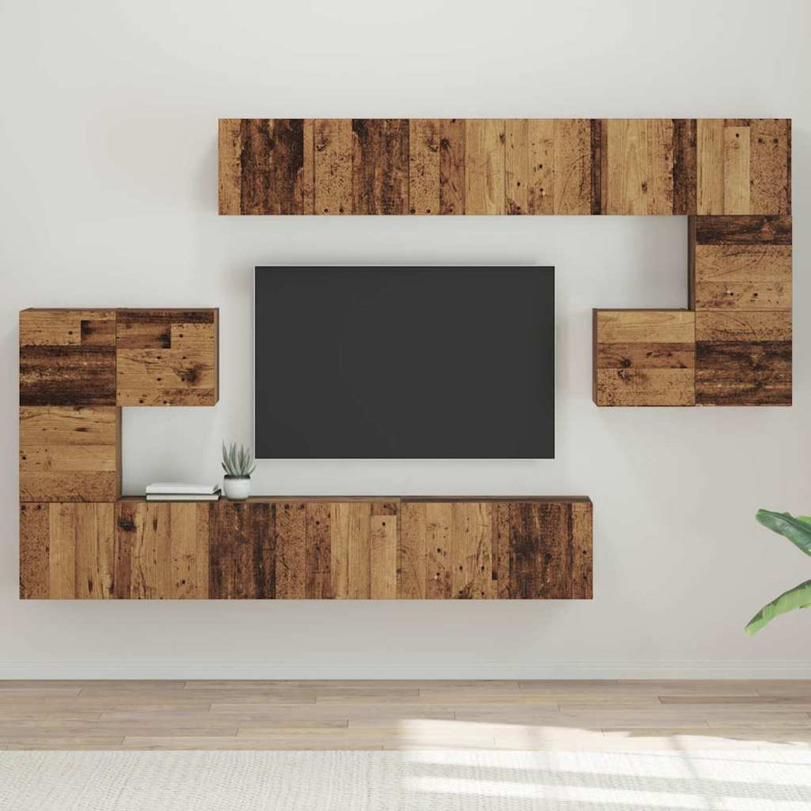 Tv-meubelset 10 pcs Oud hout 180 x 30 x 90.5 cm Bewerkt hout