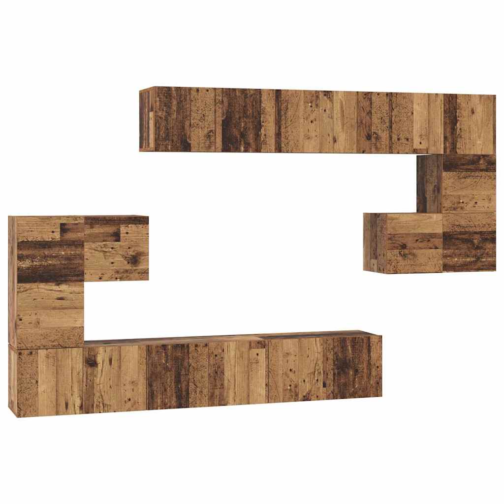 Tv-meubelset 10 pcs Oud hout 180 x 30 x 90.5 cm Bewerkt hout