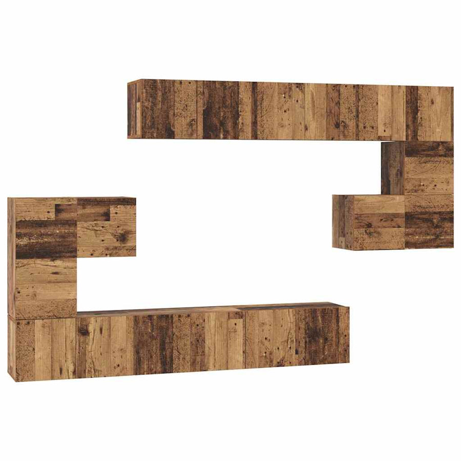 Tv-meubelset 10 pcs Oud hout 180 x 30 x 90.5 cm Bewerkt hout
