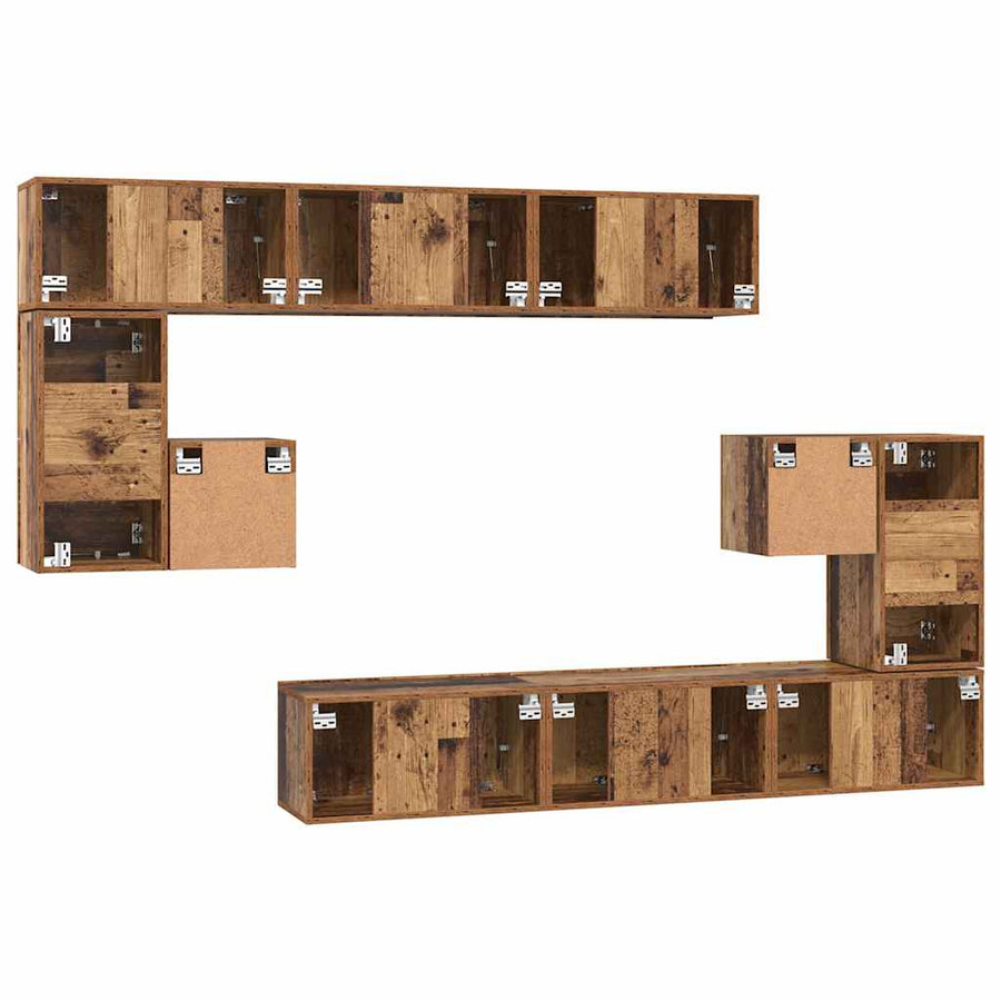 Tv-meubelset 10 pcs Oud hout 180 x 30 x 90.5 cm Bewerkt hout