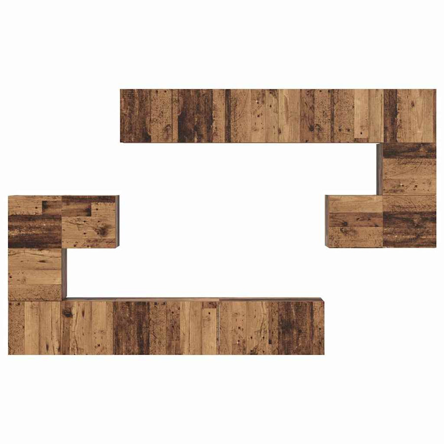 Tv-meubelset 10 pcs Oud hout 180 x 30 x 90.5 cm Bewerkt hout