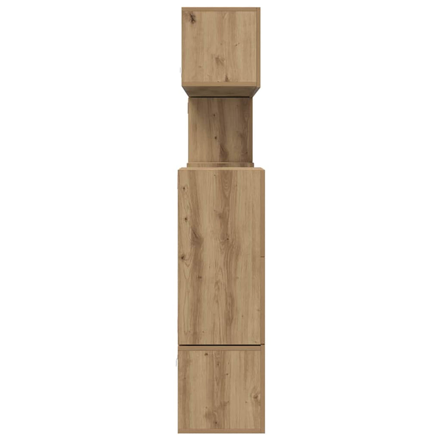 Tv-Meubelset Wandgemonteerd 10 Pcs Artisan Eiken Bewerkt Hout 10